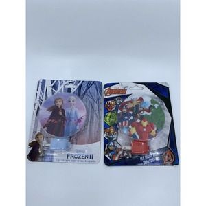 2 Disney Led Nights Lights: Frozen II Featuring Elsa and Anna & Marvel Avengers